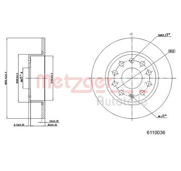 Brzdový kotouč METZGER 6110036