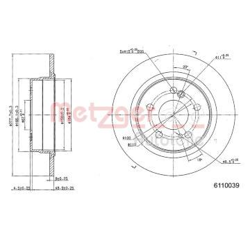 Brzdový kotouč METZGER 6110039