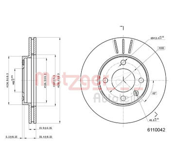 Brzdový kotouč METZGER 6110042