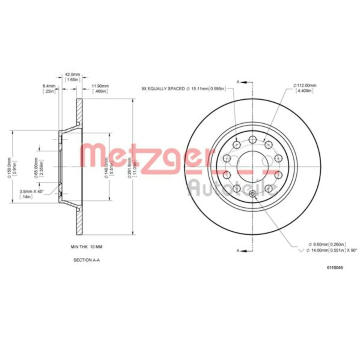 Brzdový kotouč METZGER AUTOTEILE 6110046