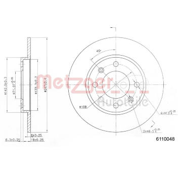 Brzdový kotouč METZGER 6110048