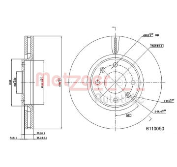 Brzdový kotouč METZGER 6110050