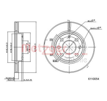 Brzdový kotouč METZGER 6110054