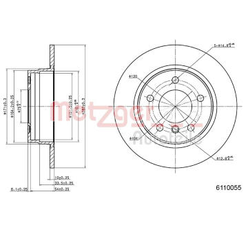 Brzdový kotouč METZGER 6110055