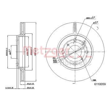 Brzdový kotouč METZGER 6110059