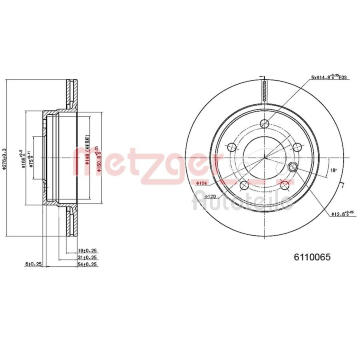 Brzdový kotouč METZGER 6110065