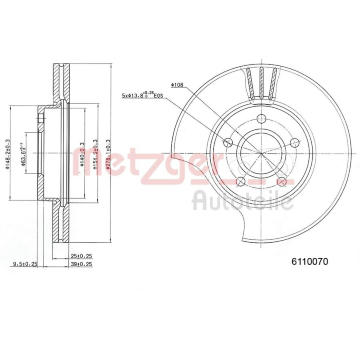 Brzdový kotouč METZGER 6110070