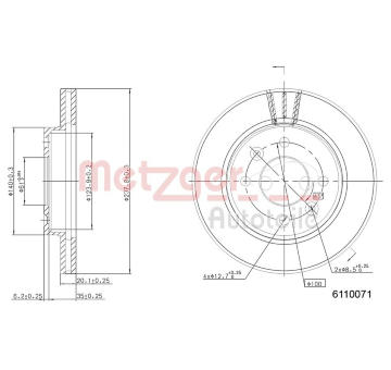 Brzdový kotouč METZGER 6110071