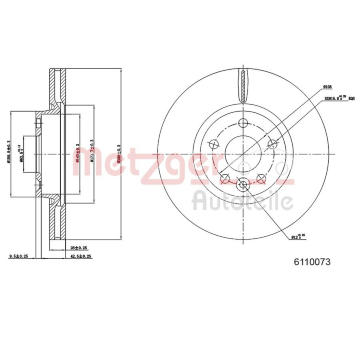 Brzdový kotouč METZGER 6110073