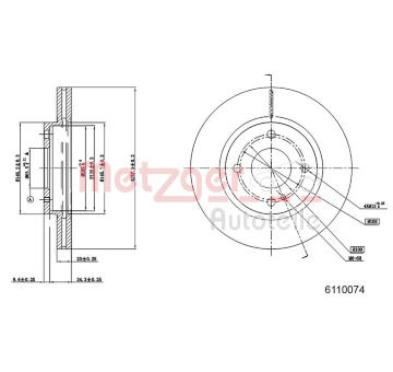 Brzdový kotouč METZGER 6110074