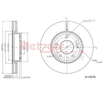 Brzdový kotouč METZGER 6110076