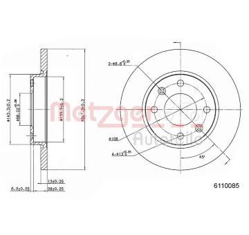 Brzdový kotouč METZGER 6110085