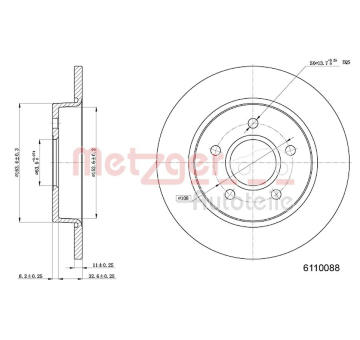Brzdový kotouč METZGER 6110088