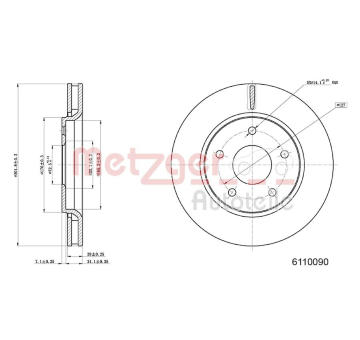 Brzdový kotouč METZGER 6110090