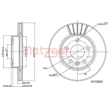 Brzdový kotouč METZGER 6110093