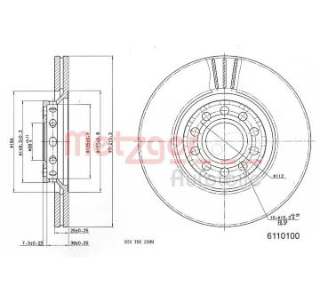 Brzdový kotouč METZGER 6110100