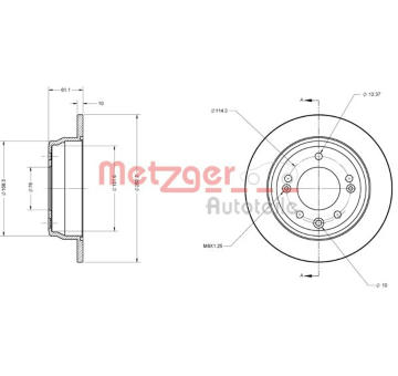 Brzdový kotouč METZGER 6110107