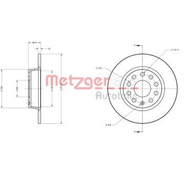 Brzdový kotouč METZGER 6110108