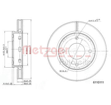 Brzdový kotouč METZGER 6110111