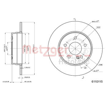 Brzdový kotouč METZGER 6110115