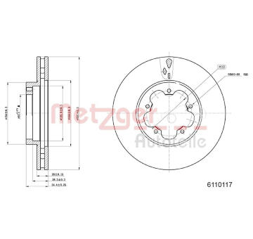 Brzdový kotouč METZGER 6110117
