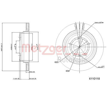 Brzdový kotouč METZGER 6110118