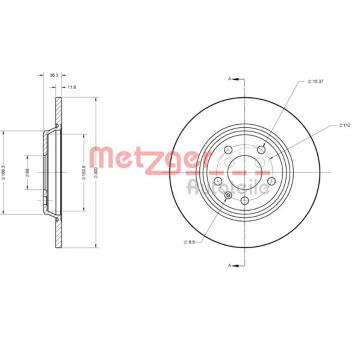 Brzdový kotouč METZGER 6110125