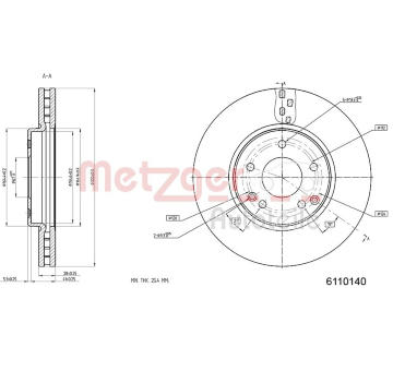 Brzdový kotouč METZGER 6110140