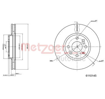 Brzdový kotouč METZGER 6110145