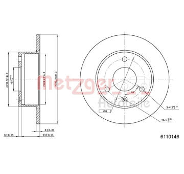 Brzdový kotouč METZGER 6110146