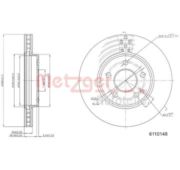 Brzdový kotouč METZGER 6110148