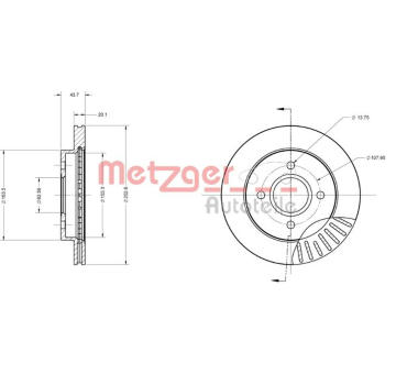 Brzdový kotouč METZGER AUTOTEILE 6110157