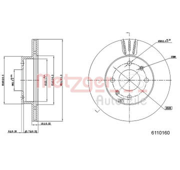 Brzdový kotouč METZGER 6110160