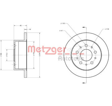 Brzdový kotouč METZGER 6110163