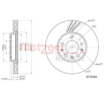 Brzdový kotouč METZGER 6110164