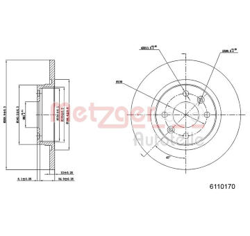 Brzdový kotouč METZGER 6110170