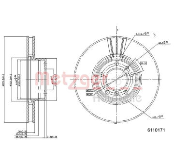 Brzdový kotouč METZGER 6110171