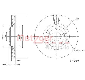 Brzdový kotouč METZGER 6110189