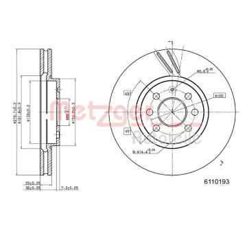 Brzdový kotouč METZGER 6110193