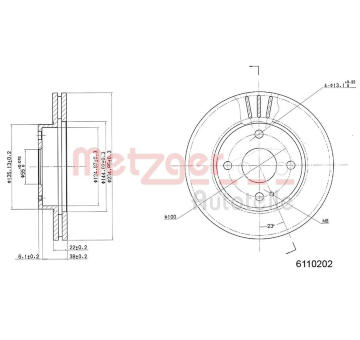 Brzdový kotouč METZGER 6110202