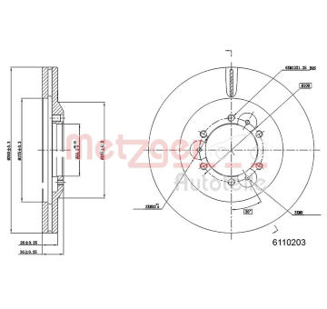 Brzdový kotouč METZGER 6110203