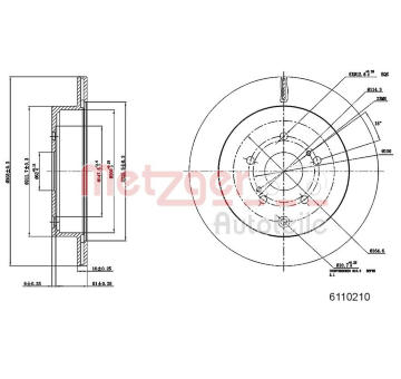 Brzdový kotouč METZGER 6110210