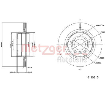Brzdový kotouč METZGER 6110215