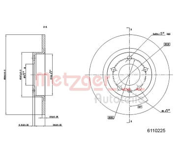 Brzdový kotouč METZGER 6110225