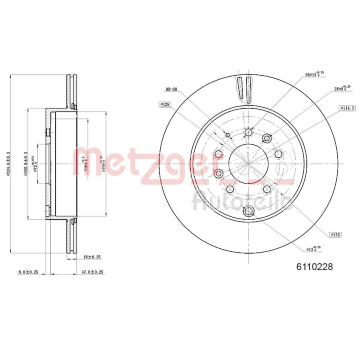 Brzdový kotouč METZGER 6110228