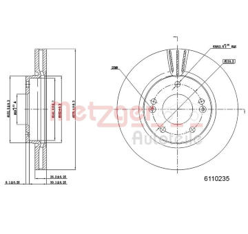 Brzdový kotouč METZGER 6110235
