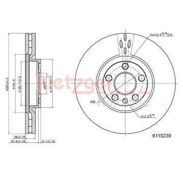 Brzdový kotouč METZGER 6110239