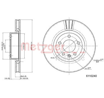 Brzdový kotouč METZGER 6110240