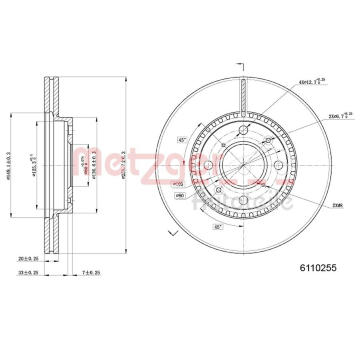 Brzdový kotouč METZGER 6110255