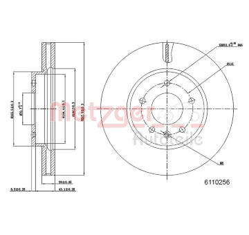 Brzdový kotouč METZGER 6110256